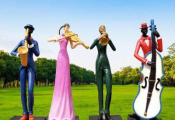 大型樂隊(duì)雕塑廠家  創(chuàng)意小品  戶外樂隊(duì)雕塑制作