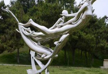 戶外美人魚雕塑廠家 鏡面公園小品  廣場不銹鋼美人魚雕塑廠