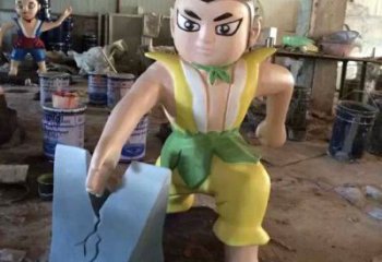 噴漆葫蘆娃雕塑廠家 中式小品 草地葫蘆娃雕塑廠