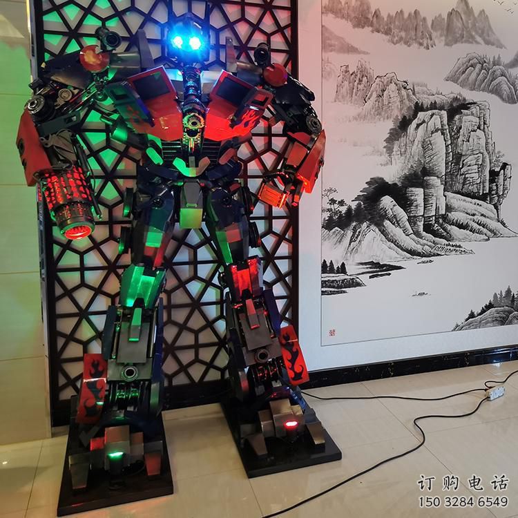 發(fā)光機(jī)器人雕塑廠家 步行街小品 大型商場機(jī)器人雕塑廠