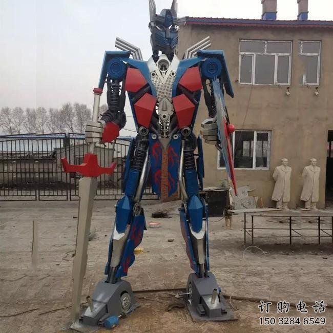 現(xiàn)代變形金剛雕塑廠家 公園擺件  創(chuàng)意變形金剛雕塑定制