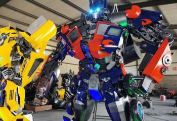 抽象變形金剛雕塑廠家 現(xiàn)代小品  戶外變形金剛雕塑制作