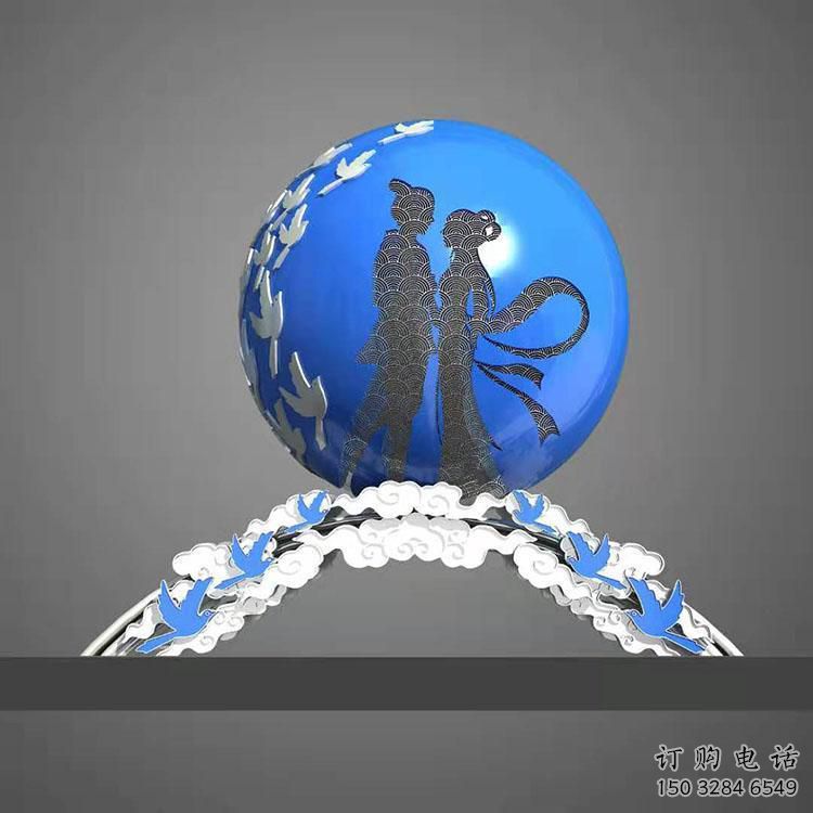 廣場牛郎織女雕塑廠家  創(chuàng)意小品  現(xiàn)代牛郎織女雕塑廠