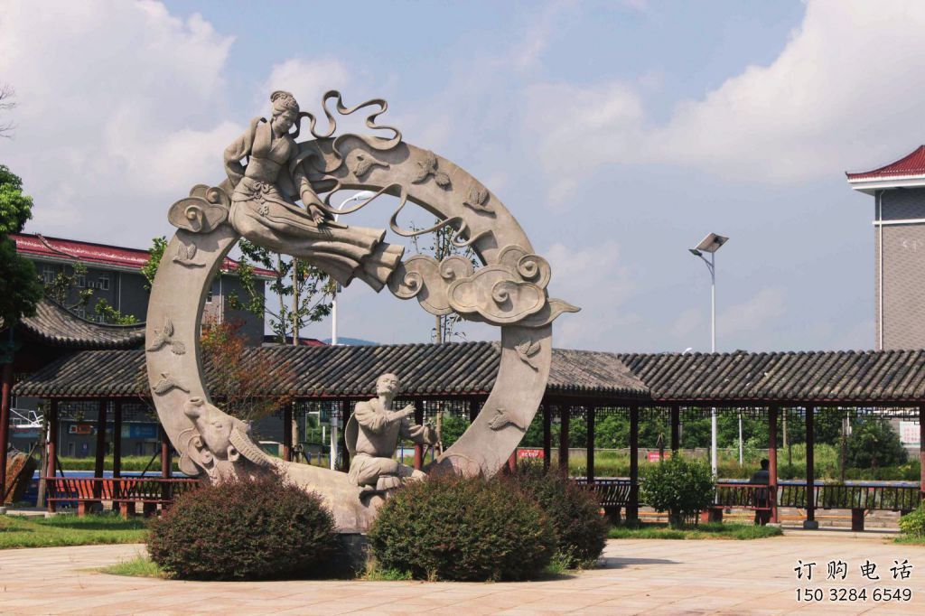 戶外牛郎織女雕塑廠家 噴漆小品 現代牛郎織女雕塑廠