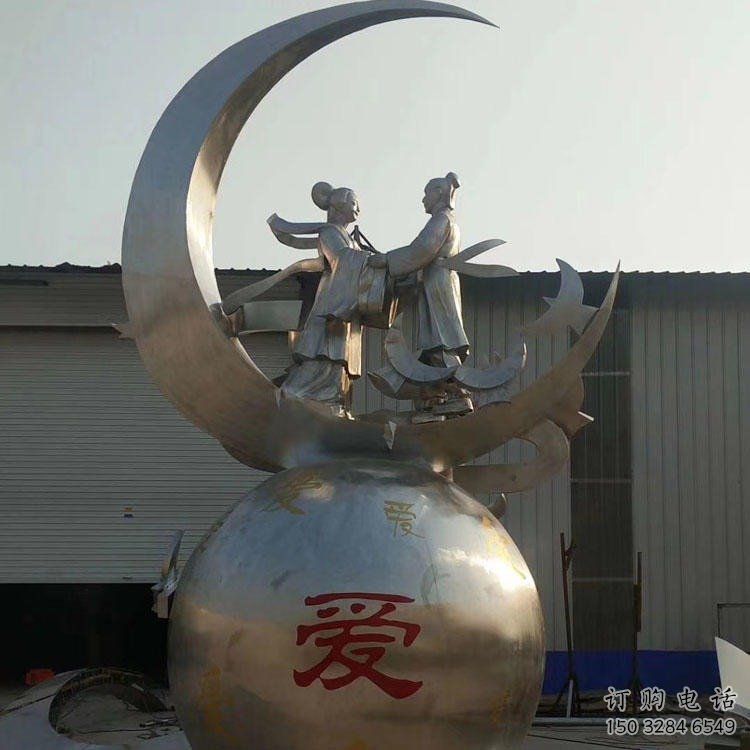 烤漆牛郎織女雕塑廠家  仿古小品  戶外牛郎織女雕塑報(bào)價(jià)