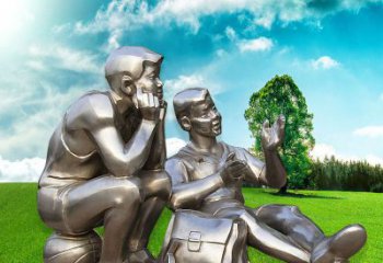 鏡面校園人物雕塑廠家 大型擺件 不銹鋼校園人物雕塑廠