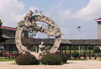 戶外牛郎織女雕塑廠家 噴漆小品  現代牛郎織女雕塑廠