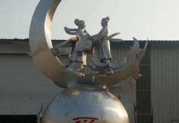 烤漆牛郎織女雕塑廠家  仿古小品  戶外牛郎織女雕塑報價