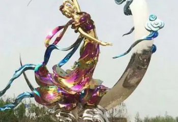 抽象嫦娥奔月雕塑廠(chǎng)家  創(chuàng)意小品 大型嫦娥奔月雕塑定制