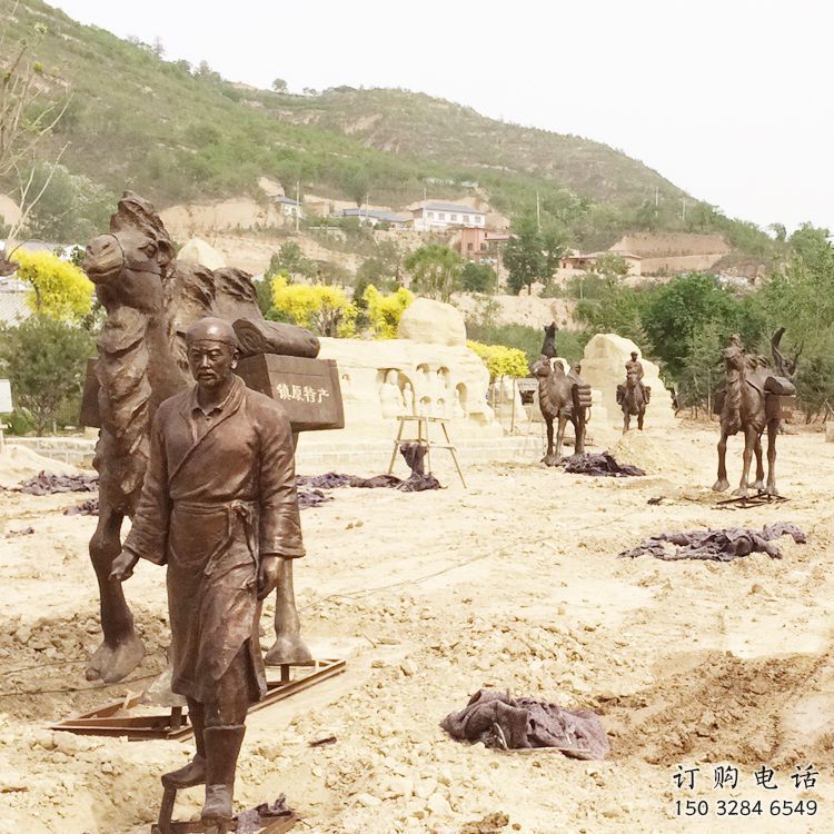 烤漆絲綢之路雕塑廠家  廣場小品  戶外絲綢之路雕塑廠