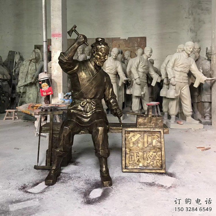 戶外魯班雕塑廠家 噴漆小品  大型魯班雕塑廠