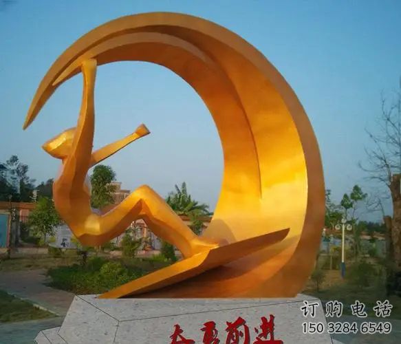 大型沖浪雕塑廠家 鍛造小品 創意烤漆不銹鋼沖浪雕塑