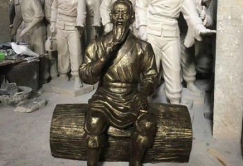 噴漆魯班雕塑廠家 中式小品  戶外仿古魯班雕塑實景圖