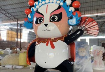 中式變臉雕塑廠家  現(xiàn)代創(chuàng)意小品  戶外彩繪變臉雕塑擺件