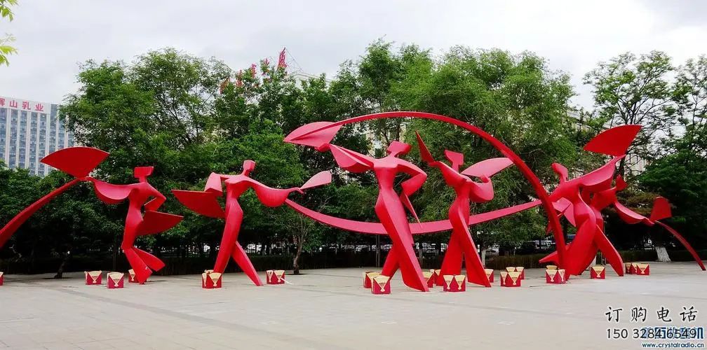 體育扭秧歌雕塑廠家 剪影運動小品 商業街不銹鋼扭秧歌雕塑廠