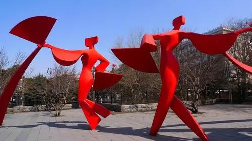 現代扭秧歌雕塑廠家 大型擺件  抽象幾何不銹鋼扭秧歌雕塑
