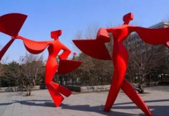 現(xiàn)代扭秧歌雕塑廠家 大型擺件  抽象幾何不銹鋼扭秧歌雕塑