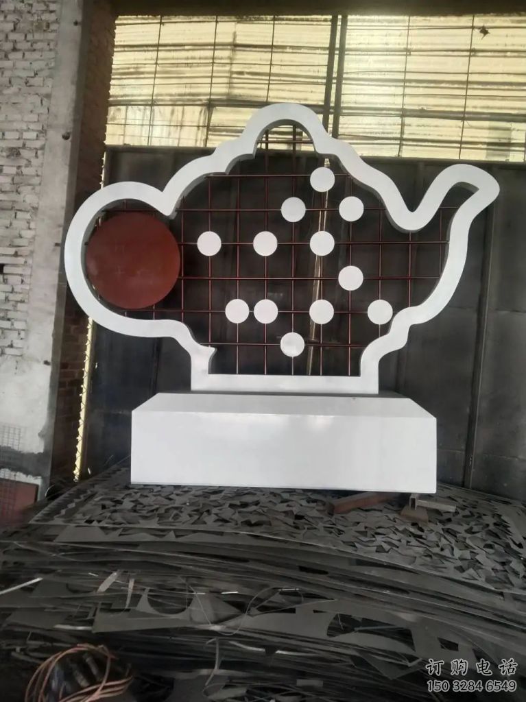 房地產地標雕塑廠家 剪影公園擺件  鏤空不銹鋼地標雕塑小品