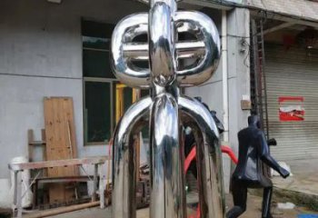 鏡面地標雕塑廠家 大型擺件  現代創意不銹鋼地標雕塑