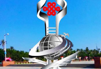 大型地標雕塑廠家 鍛造小品  現代鏡面不銹鋼地標雕塑