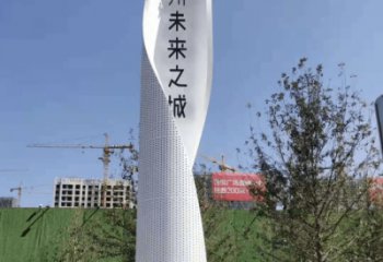 街道精神堡壘雕塑廠家 現(xiàn)代擺件  烤漆不銹鋼精神堡壘雕塑