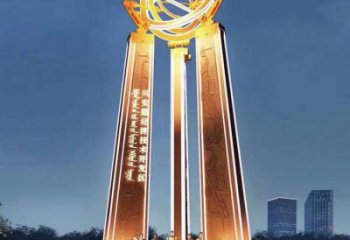 發(fā)光標示牌雕塑廠家 歐式步行街小品 大型商場不銹鋼標示牌雕塑