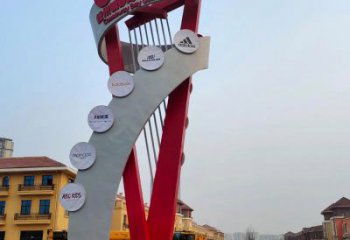 烤漆標(biāo)示牌雕塑廠家  現(xiàn)代小品  戶外不銹鋼標(biāo)示牌雕塑