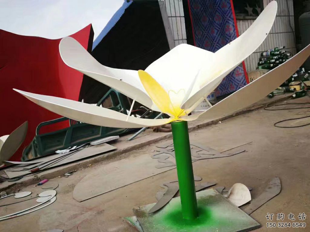 噴漆蘭花雕塑廠家 中式小品  現(xiàn)代烤漆不銹鋼蘭花雕塑