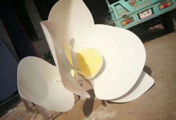 烤漆玉蘭花雕塑廠家 公園小品 現代不銹鋼玉蘭花雕塑廠