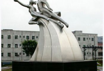 現代飛躍雕塑廠家 大型別墅區擺件  廣場不銹鋼飛躍雕塑