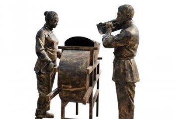 現代農耕雕塑廠家 大型公園擺件  創意農耕雕塑廠