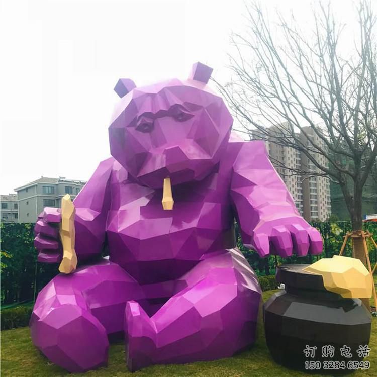 異形北極熊雕塑廠家 現(xiàn)代小品 切面北極熊雕塑廠