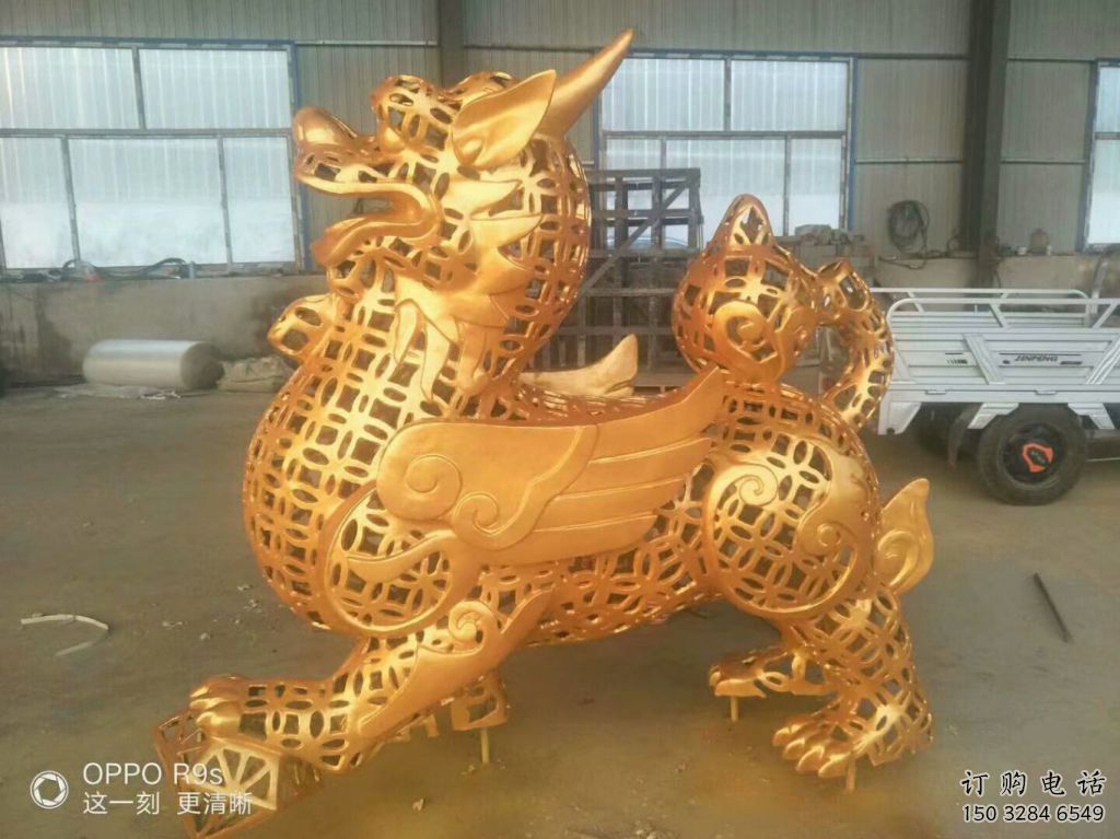 大型貔貅雕塑廠家  鏤空鑄造小品  戶外貔貅雕塑擺件