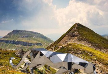 異形金錢豹雕塑廠家 現代小品 公園不銹鋼金錢豹雕塑