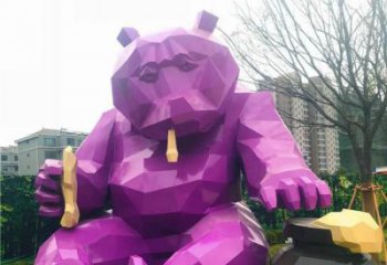 異形北極熊雕塑廠家 現代小品 切面北極熊雕塑廠