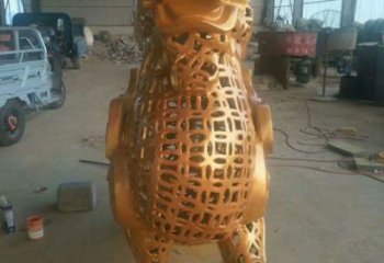 鏤空貔貅雕塑廠家  烤漆小品 步行街貔貅雕塑廠