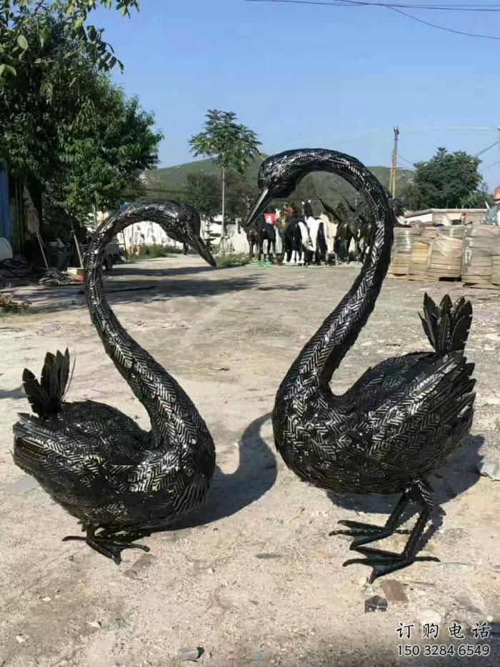 仿古家禽雕塑廠家 草地小品 房地產不銹鋼家禽雕塑擺件