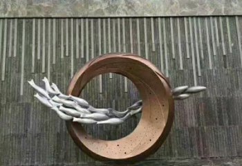 庭院雙魚雕塑廠家 現代小品 鍛造不銹鋼雙魚雕塑擺件