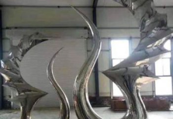 抽象家禽雕塑廠家 啞光小品  戶外現(xiàn)代不銹鋼家禽雕塑