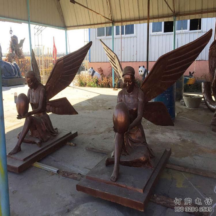 公園烤漆天使雕塑