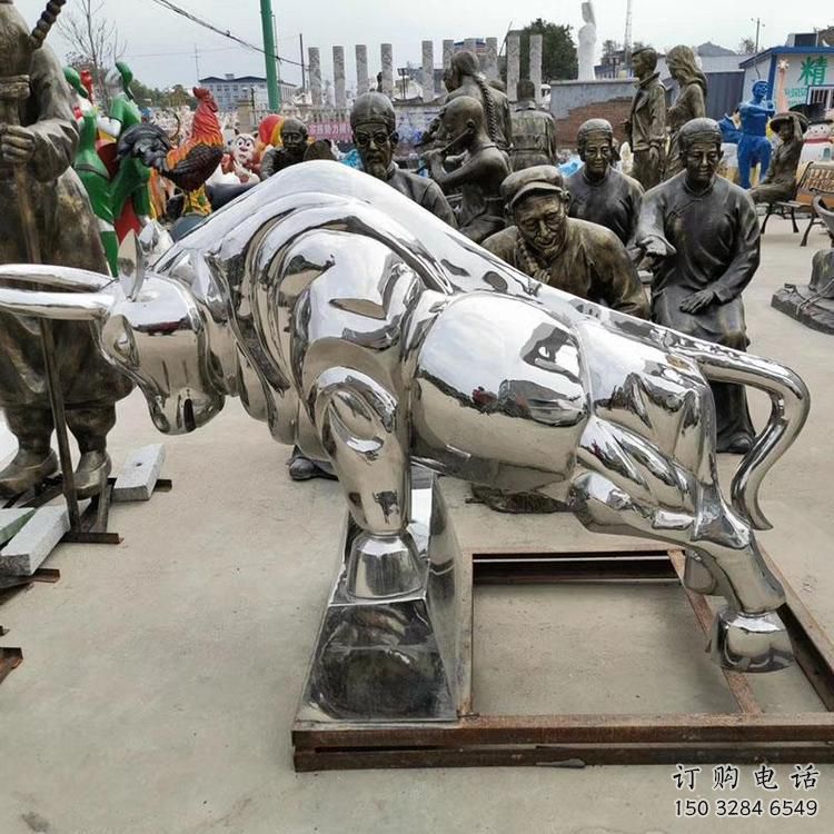 不銹鋼牛雕塑加工