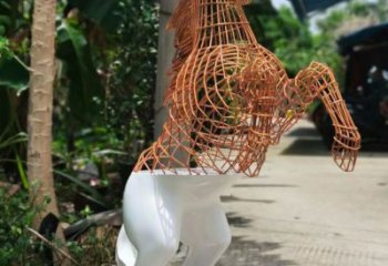 鏤空馬雕塑 動物小品