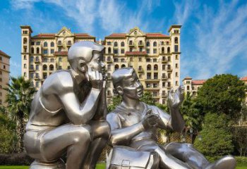 校園主題人物雕塑廠家 不銹鋼學(xué)生雕塑 公園廣場擺件