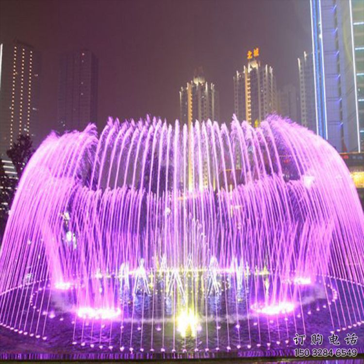 噴泉雕塑廠家，彩色燈光水景，不銹鋼燈光噴泉雕塑廠家