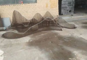 假山雕塑廠家，拉絲工藝，不銹鋼拉絲假山雕塑