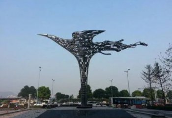 飛燕雕塑廠家，抽象景觀擺件，不銹鋼抽象飛燕雕塑