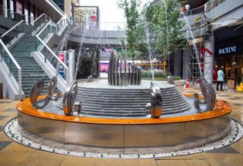 噴泉雕塑廠家，魚噴水噴泉雕塑，不銹鋼水景魚噴泉雕塑