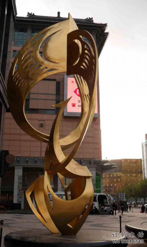 大型鳳凰雕塑制作 商業(yè)街廣場(chǎng)雕塑 古銅色擺件