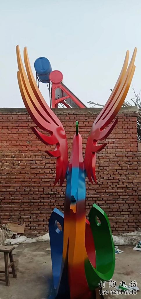 店門口鳳凰雕塑定制 創意動物雕塑 仿真擺件