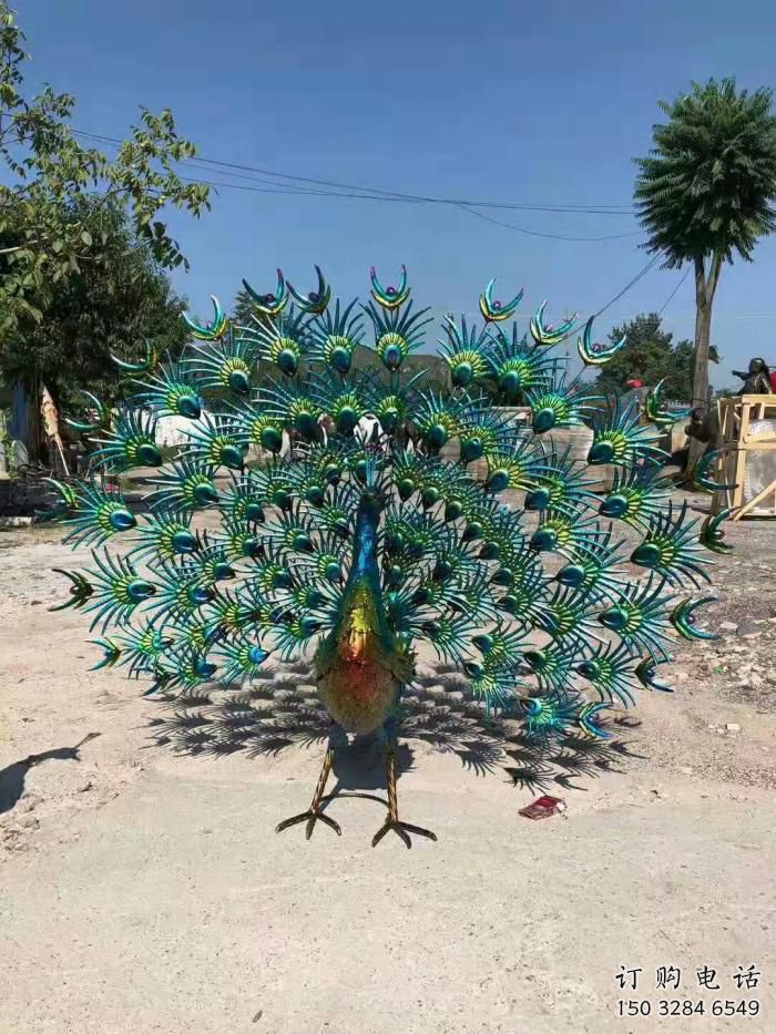 預定城市孔雀雕塑 風景區彩繪雕塑 抽象擺件